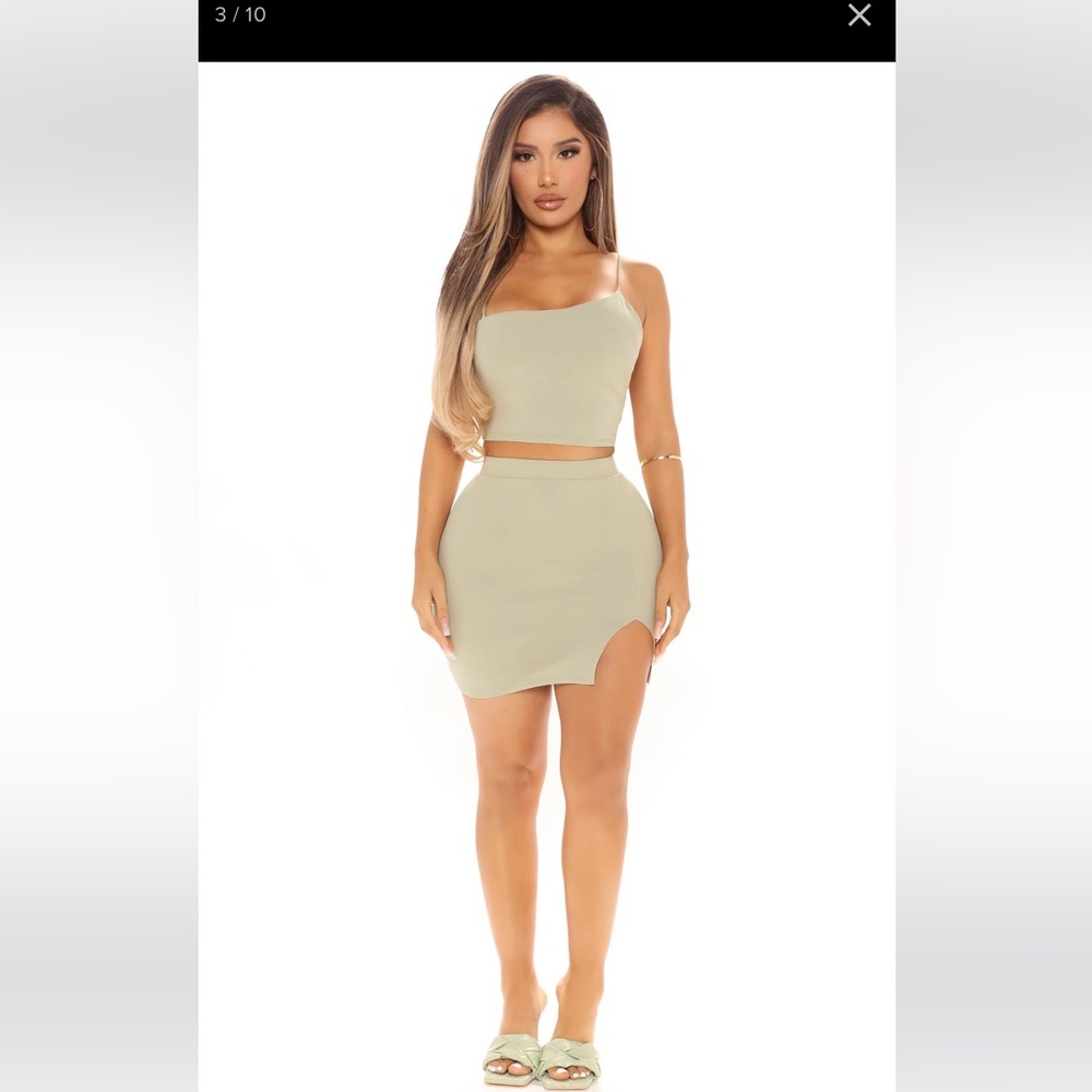 malorey mini skirt set medium sage